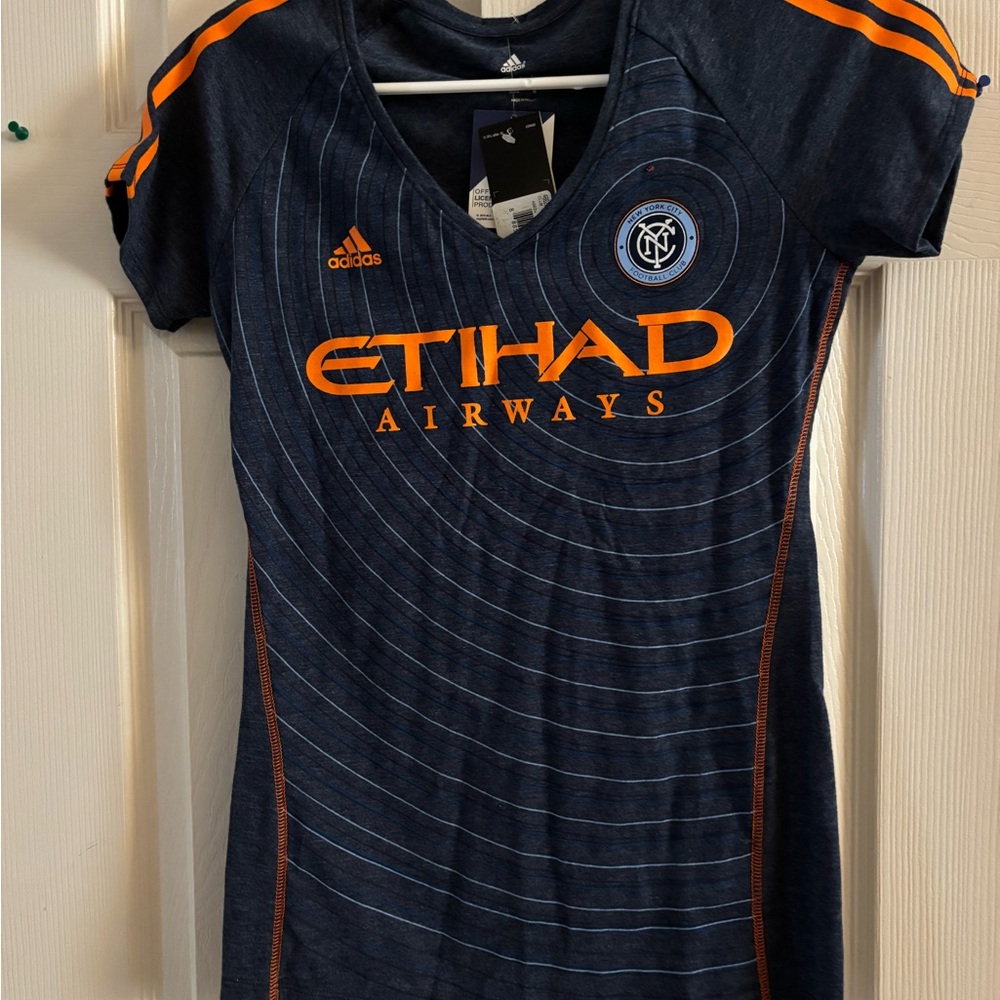 Adidas Blue and Orange Soccer Jersey with Club Crest